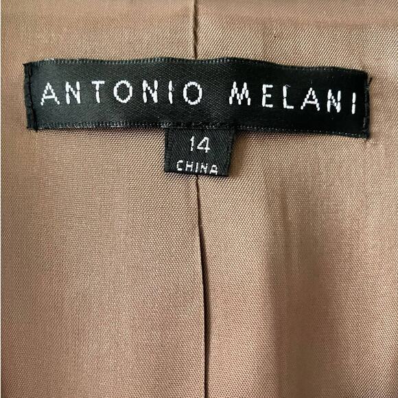 Antonio Melani Women's Tan 2-Button Front Long Sleeve Career Chic Blazer SZ 14 - Picture 7 of 8